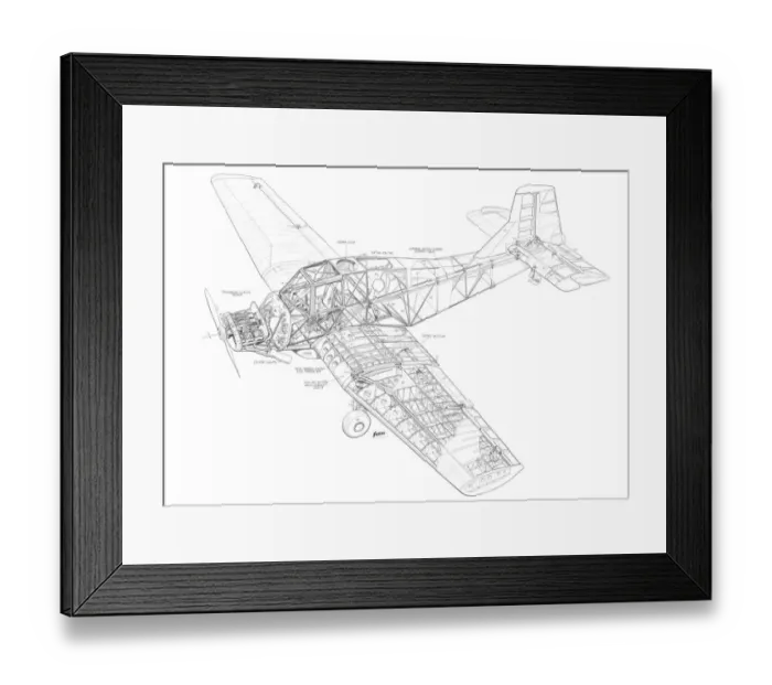 Framed Print : Auster Agricola Cutaway Drawing