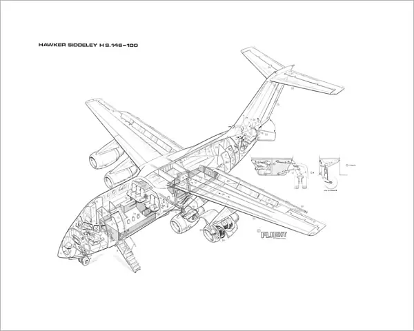 British Aerospace 146-100 Cutaway Drawing