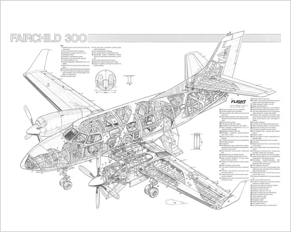Fairchild Merlin 300 Cutaway Drawing