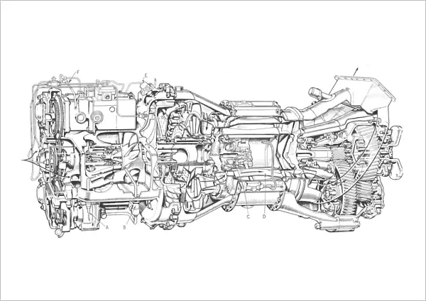 Blackburn Turbomeca Turmo 600 Cutaway Drawing