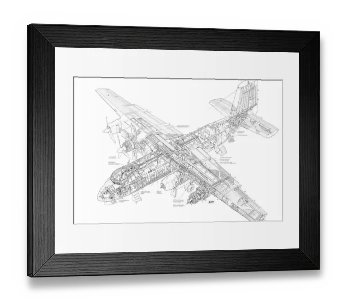 Framed Print : Handley page Piston Herald Cutaway Drawing Framed Print : Handley page Piston Herald Cutaway Drawing