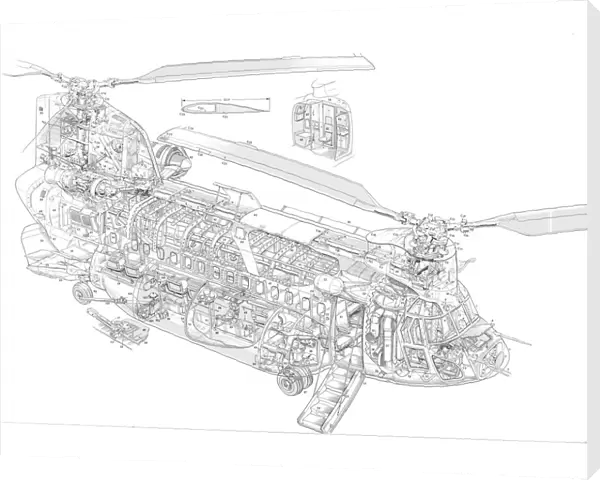 Boeing Vertol Chinook 234 Cutaway Drawing