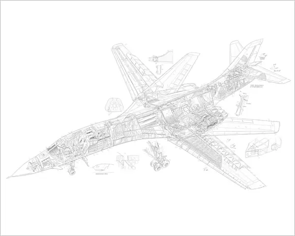 Rockwell B1 Bomber (B-IA) Cutaway Drawing