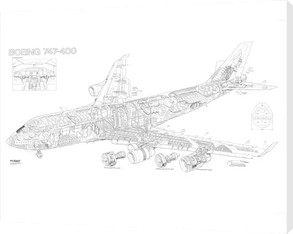 Boeing 747-400 Cutaway Drawing