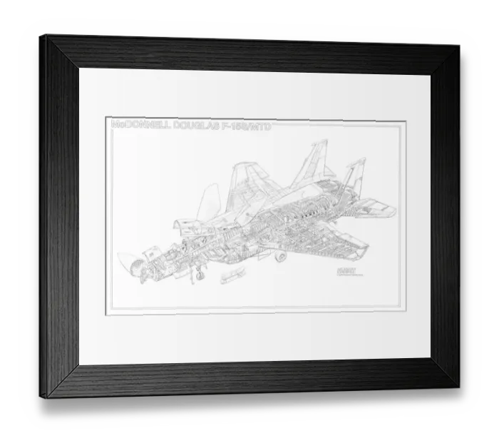 Framed Print : McDonnell Douglas F-15 SMTD Cutaway Drawing Framed Print : McDonnell Douglas F-15 SMTD Cutaway Drawing