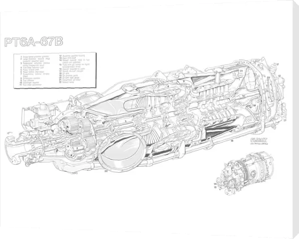 Pratt & Whitney Canada PT6A-67B Cutaway Drawing