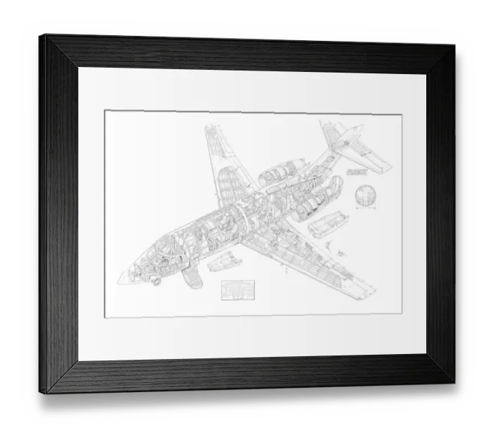 Framed Print : British Aerospace 125-1000 Cutaway Drawing Framed Print : British Aerospace 125-1000 Cutaway Drawing