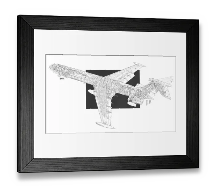 Framed Print : Vickers VC10 super Cutaway Drawing Framed Print : Vickers VC10 super Cutaway Drawing