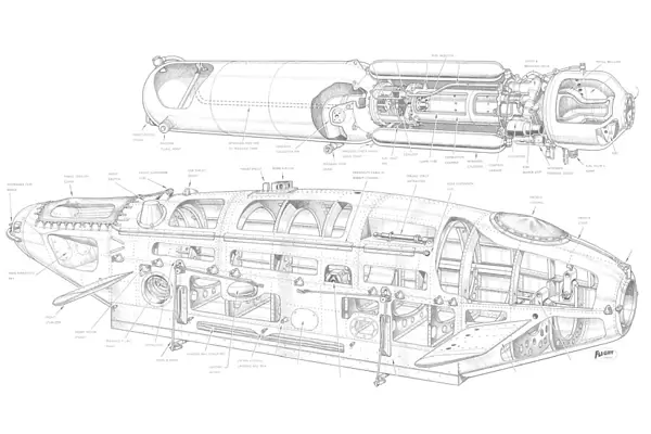 De Havilland Sprite Cutaway Drawing