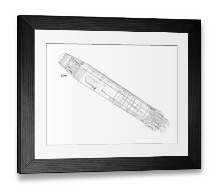 Framed Print : De Havilland Blue Streak Cutaway Drawing Framed Print : De Havilland Blue Streak Cutaway Drawing