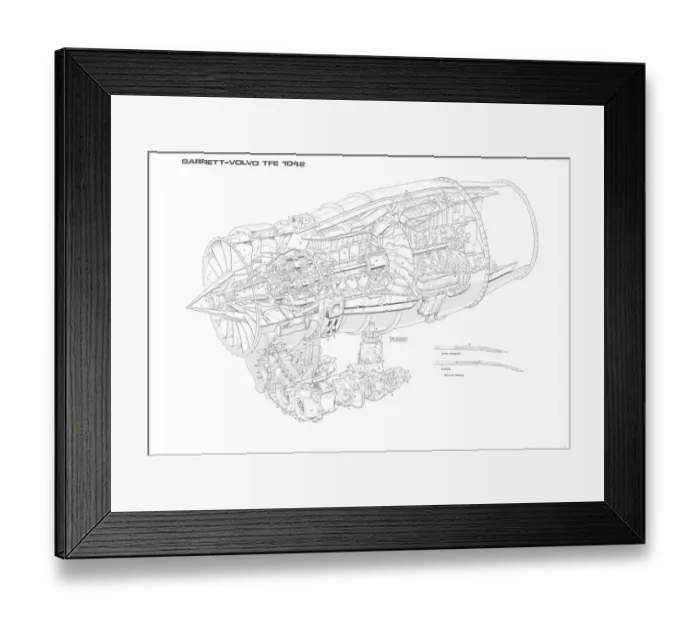 Framed Print : Garret TFE 1042 Cutaway Drawing Framed Print : Garret TFE 1042 Cutaway Drawing