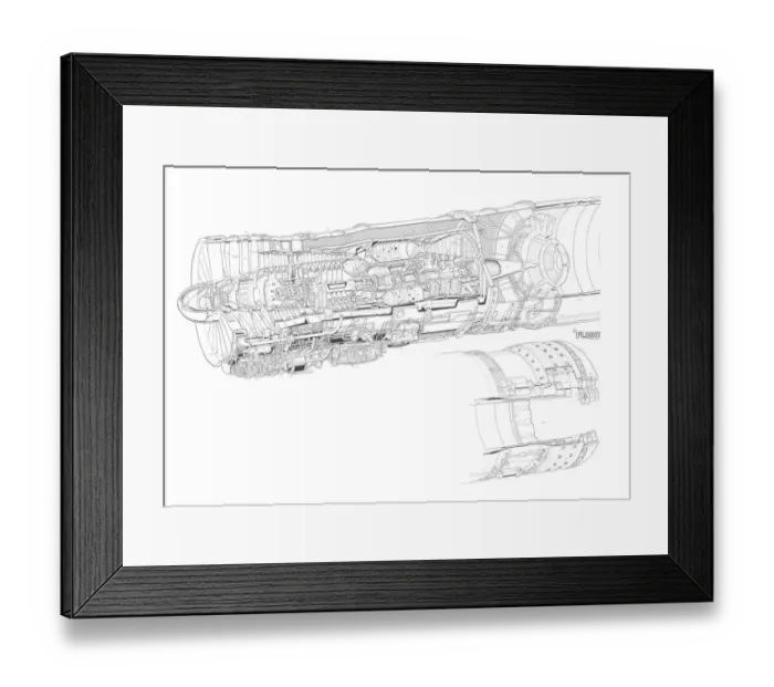 Framed Print : Volvo Flymotor RM. 8 Cutaway Drawing Framed Print : Volvo Flymotor RM. 8 Cutaway Drawing