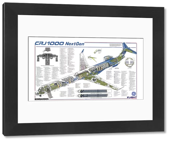 Bombardier CRJ1000 NextGen cutaway poster