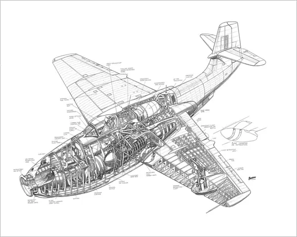 Short C Class Flying Boat Cutaway Drawing