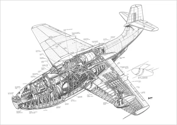 Short C Class Flying Boat Cutaway Drawing