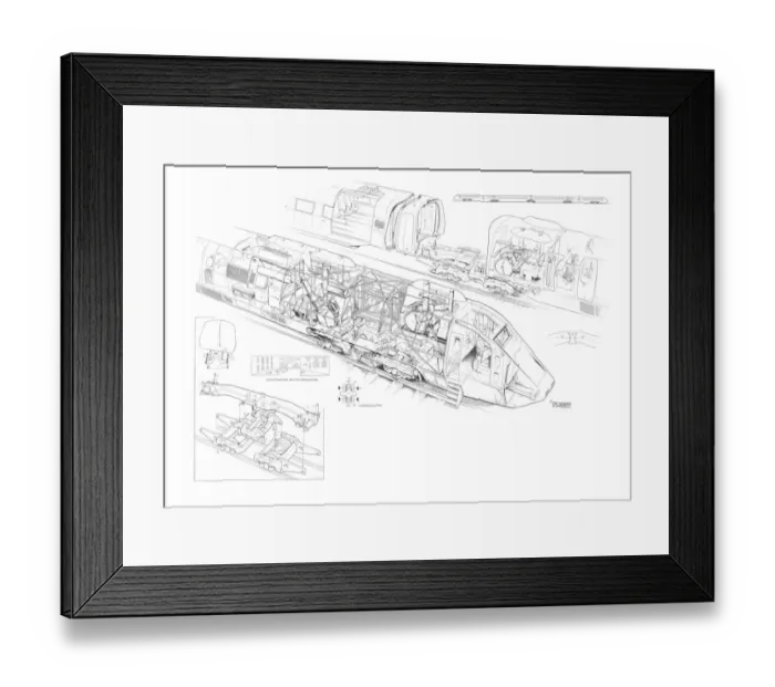 Framed Print : British Rail Advanced Passenger Train Cutaway Drawing Framed Print : British Rail Advanced Passenger Train Cutaway Drawing