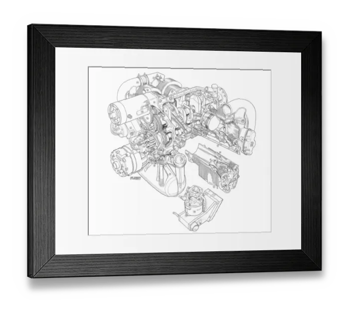 Framed Print : Rolls-Royce Continental 0-240 / A Cutaway Drawing Framed Print : Rolls-Royce Continental 0-240 / A Cutaway Drawing