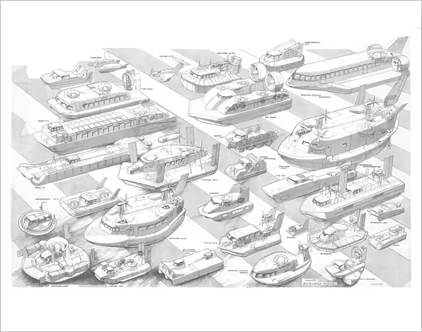 Hovercraft through the ages Cutaway Drawing