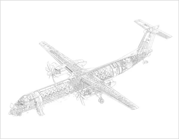 De Havilland Canada Dash 8-400 Cutaway Drawing