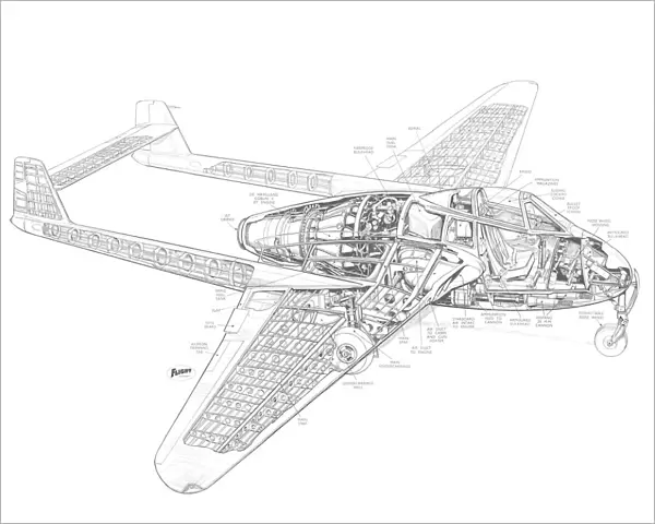 De Havilland Vampire FI Cutaway Drawing