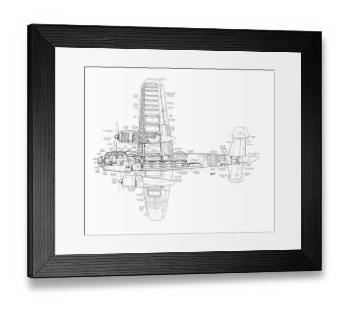 Framed Print : Dornier DO 217E2 Cutaway Drawing Framed Print : Dornier DO 217E2 Cutaway Drawing