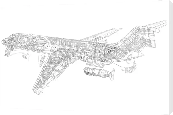 Douglas DC 9 Cutaway Drawing