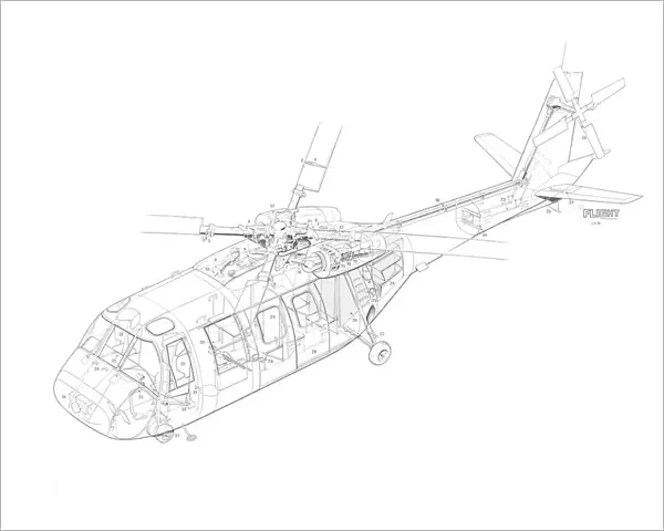 Boeing Helicopter Concept Cutaway Drawing