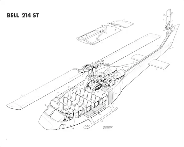 Bell 214 st Cutaway Drawing