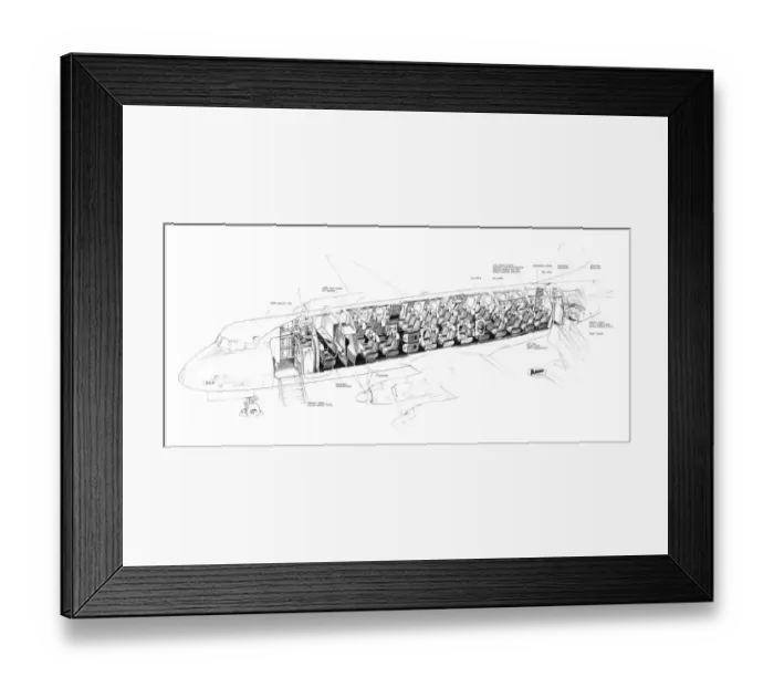 Framed Print : Vickers Viscount 802 Cutaway Drawing