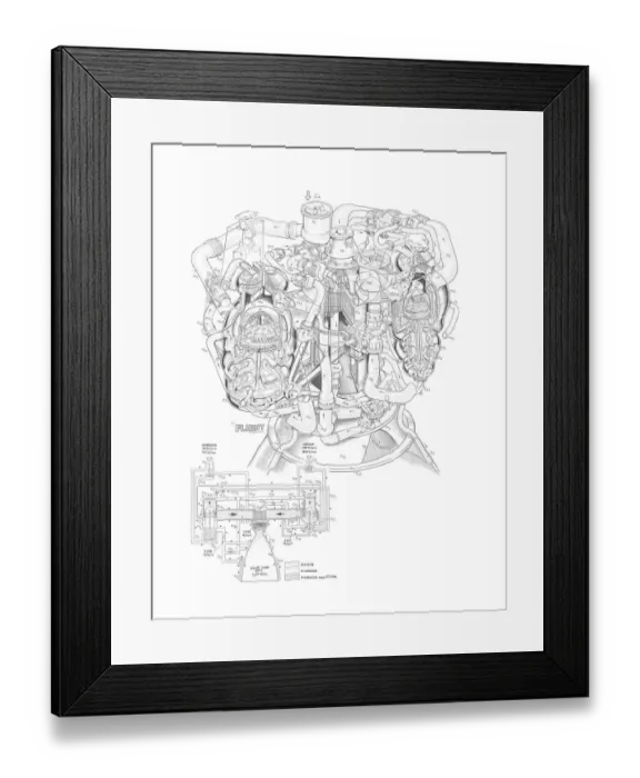 Framed Print : NASA Space shuttle main engine Cutaway Drawing Framed Print : NASA Space shuttle main engine Cutaway Drawing