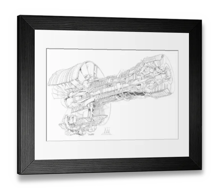 Framed Print : General Electric CF6-50 Cutaway Drawing Framed Print : General Electric CF6-50 Cutaway Drawing