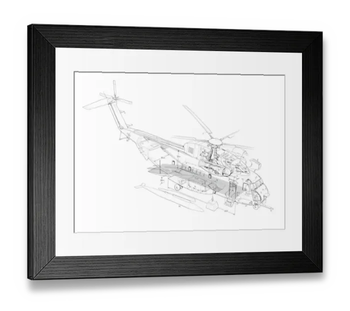 Framed Print : Sikorsky CH-53 Cutaway Drawing Framed Print : Sikorsky CH-53 Cutaway Drawing