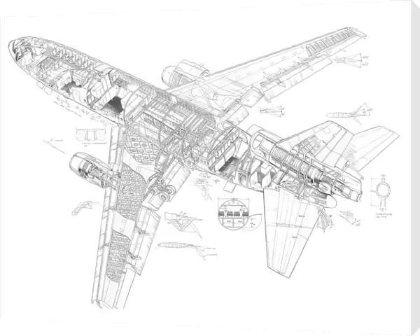 Douglas DC 10 series 30 Cutaway Drawing
