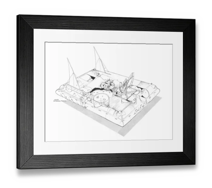 Framed Print : Krafty Kushion Cutaway Drawing
