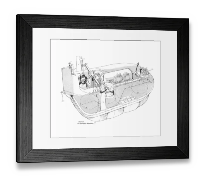 Framed Print : Sedam N101 Naviplane Cutaway Drawing
