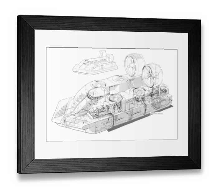Framed Print : Bell Hydroskimmer Cutaway Drawing