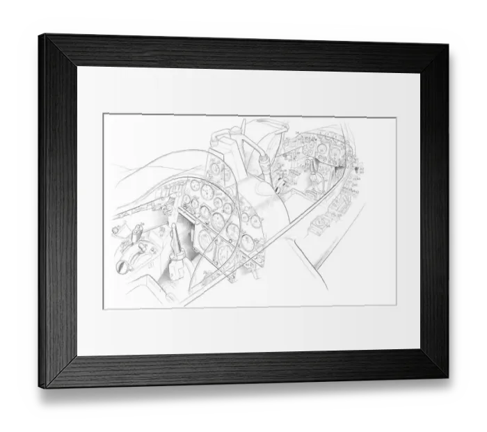 Framed Print : Folland Gnat Trainer Cockpit Cutaway Drawing Framed Print : Folland Gnat Trainer Cockpit Cutaway Drawing