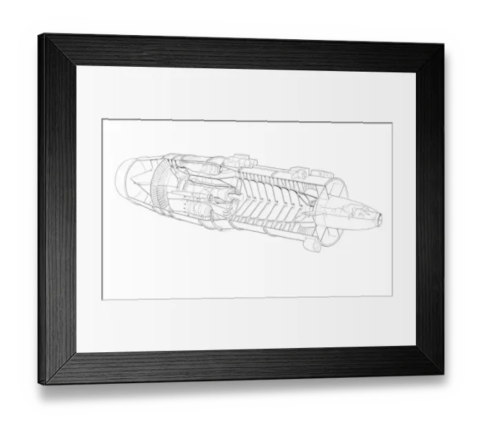 Framed Print : Mikulin M209 Cutaway Drawing Framed Print : Mikulin M209 Cutaway Drawing