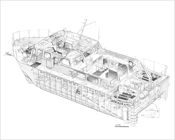 Hovermarine Survey Craft Cutaway Drawing
