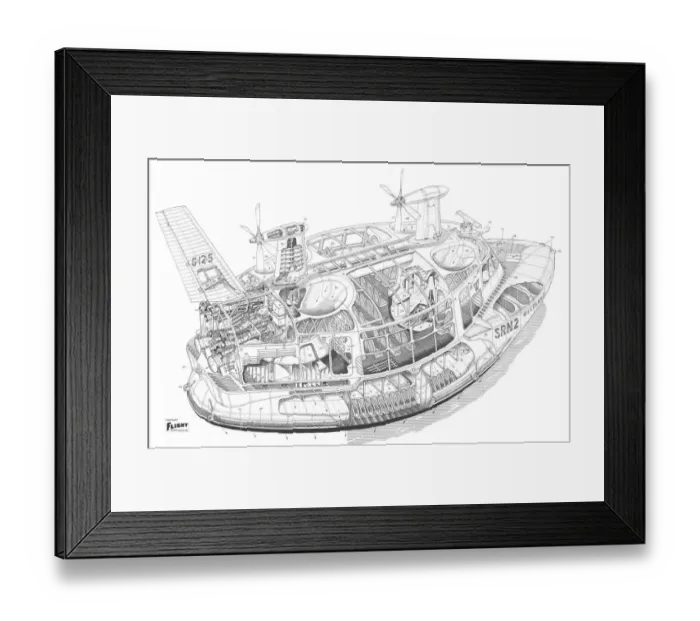 Framed Print : Westland SR-N2 Cutaway Drawing Framed Print : Westland SR-N2 Cutaway Drawing