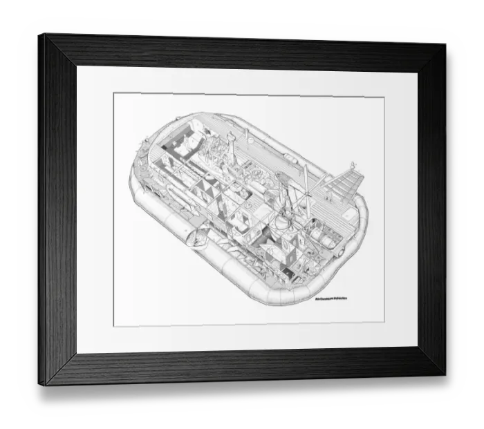Framed Print : British Hovercraft corp BH-7 Cutaway Drawing Framed Print : British Hovercraft corp BH-7 Cutaway Drawing
