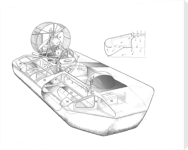 Hovermarine Hoverscout Cutaway Drawing