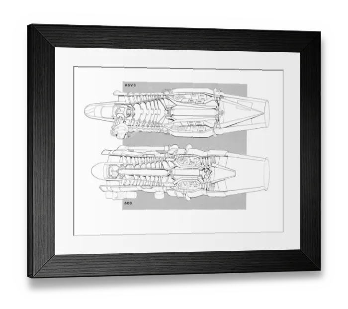 Framed Print : Armstrong Siddeley Viper ASV 3 Cutaway Drawing