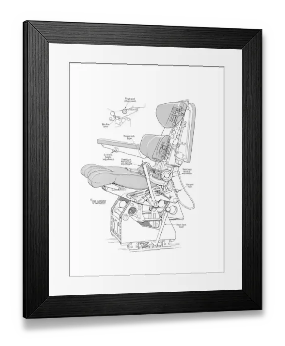 Framed Print : Ipeco Crew Seat Cutaway Drawing Framed Print : Ipeco Crew Seat Cutaway Drawing