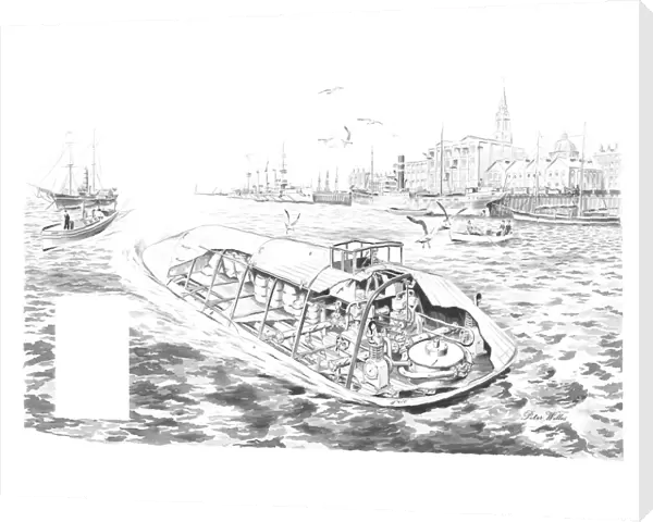 Schroeder Hovercraft 1906 Cutaway Drawing