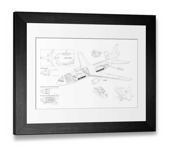 Framed Print : McDonnell Douglas KC-10A Cutaway Drawing Framed Print : McDonnell Douglas KC-10A Cutaway Drawing