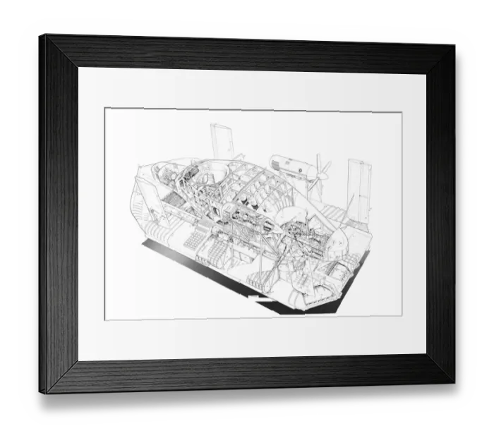 Framed Print : Vickers V. A. 3 Cutaway Drawing