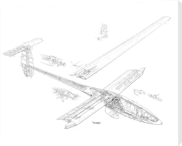 Slingsby Kestrel Cutaway Drawing