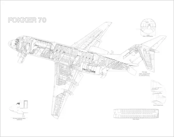 Fokker 70 Cutaway Drawing