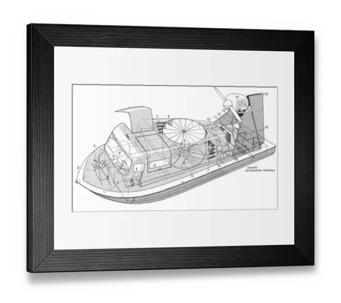 Framed Print : Hovercraft and Glider Cutaways, scan599